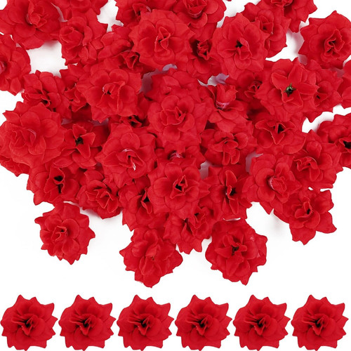 55pcs red roses buds - red,